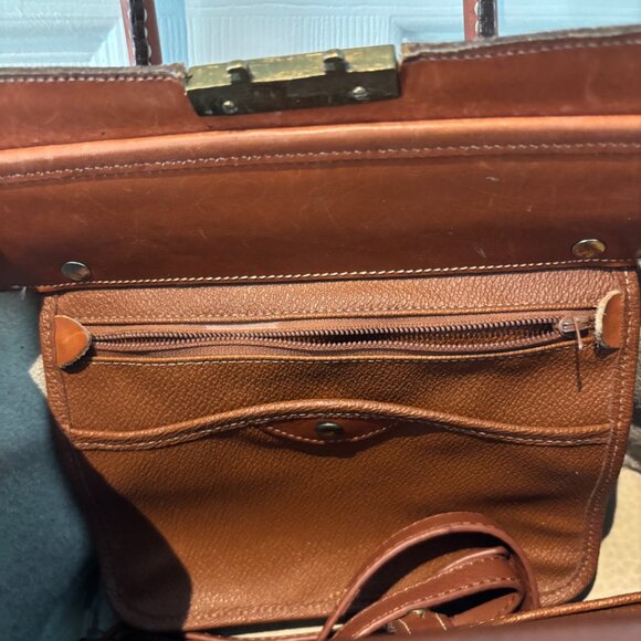 Vintage Dooney & Bourke White Bone Cream Tan Doctor’s Satchel Bag - Picture 4 of 6